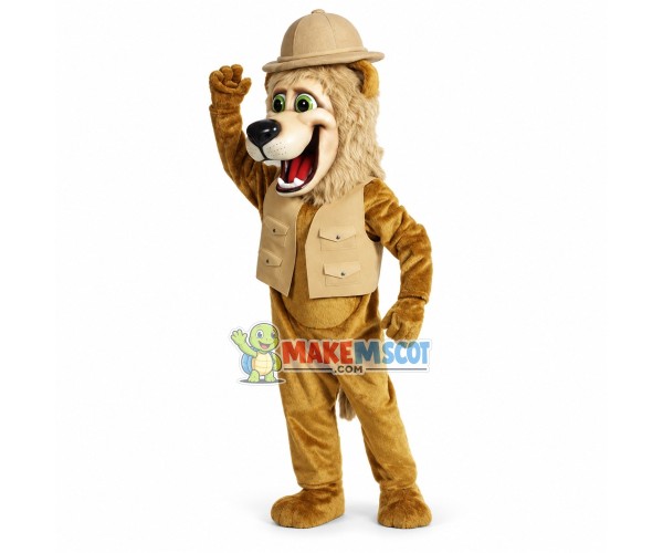 Explorer Lion Mascot Costume Explorer Lion Mascot Costume