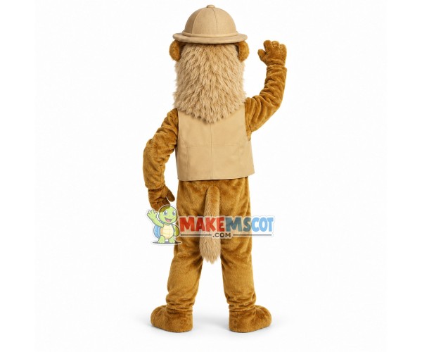 Explorer Lion Mascot Costume Explorer Lion Mascot Costume