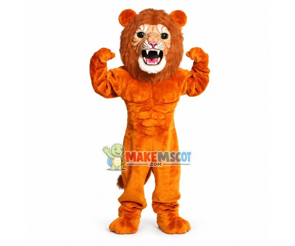 Super Power Orange Lion Mascot Costume Super Power Orange Lion Mascot Costume