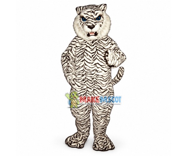 Fierce White Tiger Mascot Costume Fierce White Tiger Mascot Costume