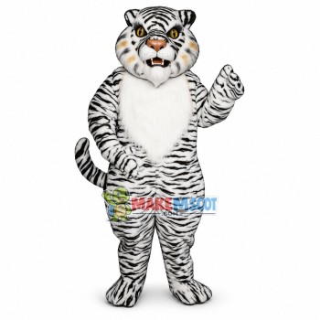 Growling White Tiger Mascot Costume 