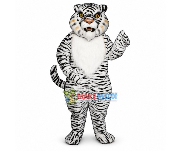 Growling White Tiger Mascot Costume 