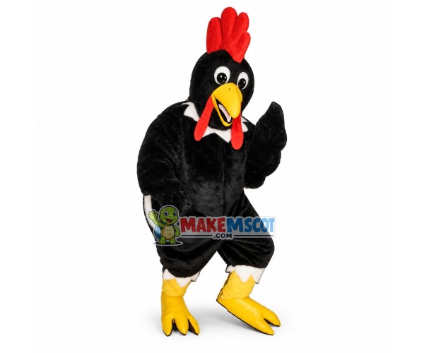 Black Rooster Mascot Costume 