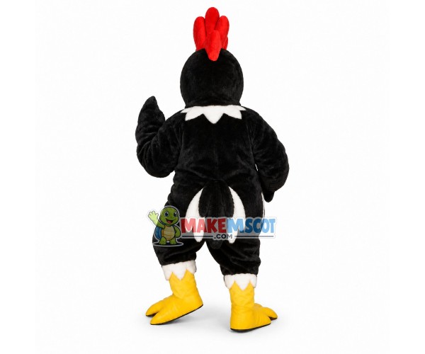 Black Rooster Mascot Costume Black Rooster Mascot Costume