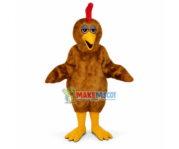 Sleepy Brown Chicken Mascot Costume Sleepy Brown Chicken Mascot Costume