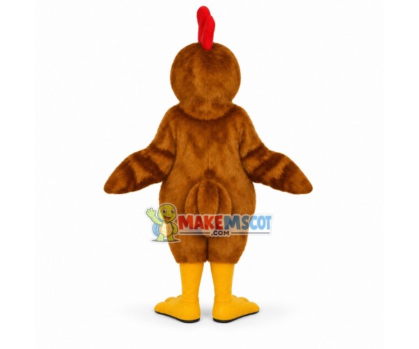 Sleepy Brown Chicken Mascot Costume 