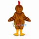 Sleepy Brown Chicken Mascot Costume 