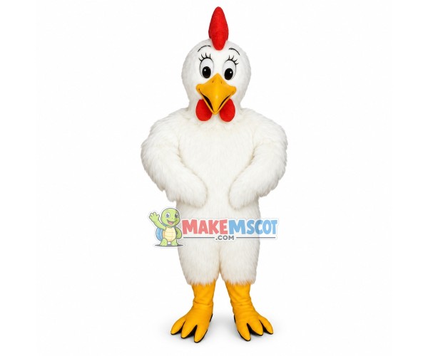 Little White Rooster Mascot Costume Little White Rooster Mascot Costume