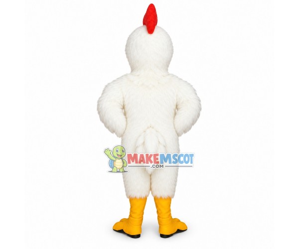 Little White Rooster Mascot Costume Little White Rooster Mascot Costume