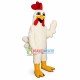 Optimistic White Rooster Mascot Costume Optimistic White Rooster Mascot Costume