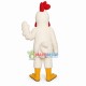 Optimistic White Rooster Mascot Costume Optimistic White Rooster Mascot Costume