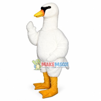 White Swan Mascot Costume White Swan Mascot Costume