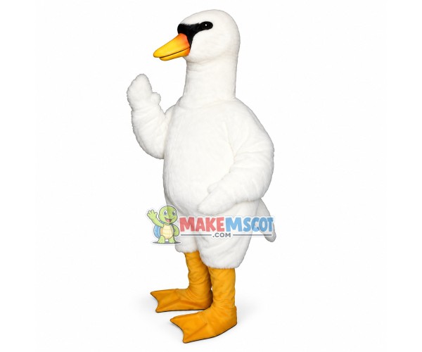 White Swan Mascot Costume White Swan Mascot Costume
