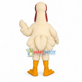 White Turkey Mascot Costume White Turkey Mascot Costume