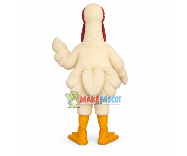 White Turkey Mascot Costume White Turkey Mascot Costume