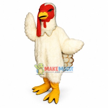 White Turkey Long Fur Mascot Costume White Turkey Long Fur Mascot Costume