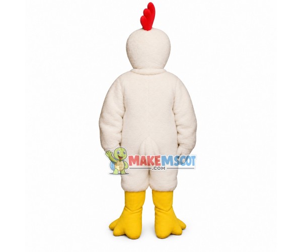 White Chicken Mascot Costume White Chicken Mascot Costume
