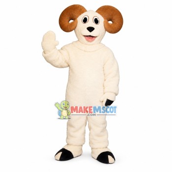 White Ram Animal Mascot Costume White Ram Animal Mascot Costume