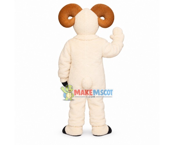 White Ram Animal Mascot Costume White Ram Animal Mascot Costume