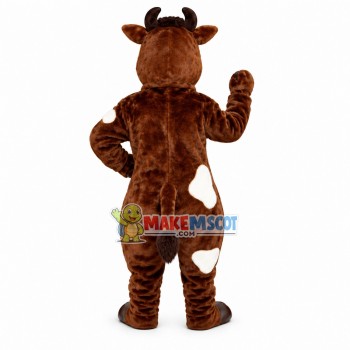 White-brown Cow Mascot Costume	