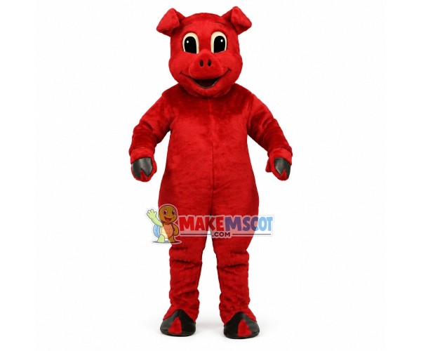 Rudy the Red Pig Mascot Costume Rudy the Red Pig Mascot Costume