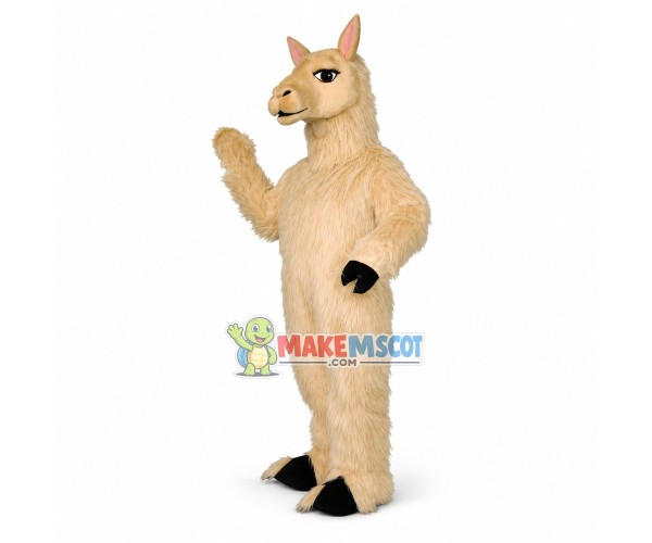 Beige Llama Mascot Costume Beige Llama Mascot Costume