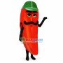 Deluxe Cartoon Hot Pepper In Green Hat Mascot Costume 