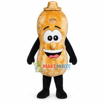 Deluxe Cartoon Peanut With Straw Hat Mascot Adult Costume	