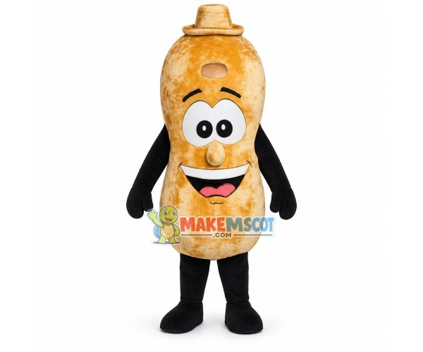 Deluxe Cartoon Peanut With Straw Hat Mascot Adult Costume	