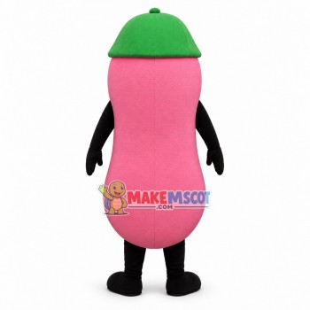 Huge Cartoon Jelly Bean In Green Hat Mascot Costume Huge Cartoon Jelly Bean In Green Hat Mascot Costume