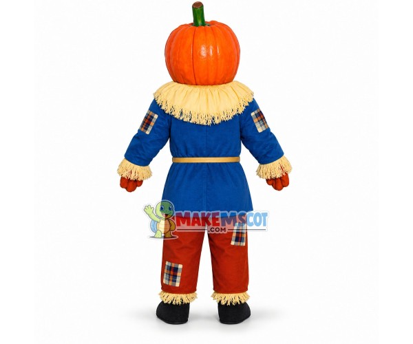 Scarecrow Pumpkin Head Mascot Costume	