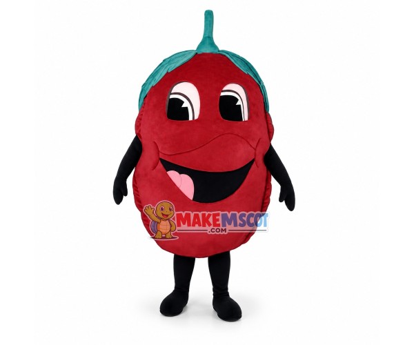 Deluxe Cartoon Red Raspberry Mascot Costume Deluxe Cartoon Red Raspberry Mascot Costume