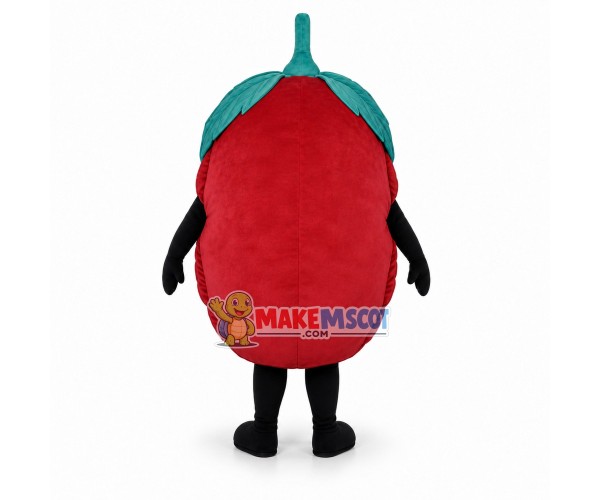 Deluxe Cartoon Red Raspberry Mascot Costume Deluxe Cartoon Red Raspberry Mascot Costume