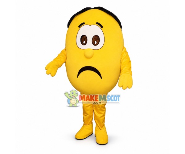 Sad Cartoon Sour Lemon Mascot Adult Costume Sad Cartoon Sour Lemon Mascot Adult Costume