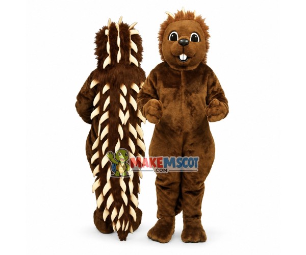 Brown Porcupine Mascot Costume	