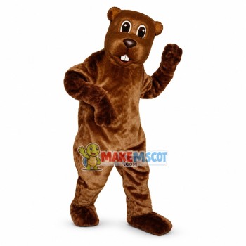 Friendly Brown Beaver Mascot Costume Friendly Brown Beaver Mascot Costume