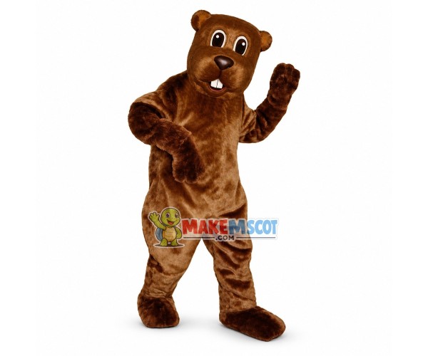 Friendly Brown Beaver Mascot Costume Friendly Brown Beaver Mascot Costume