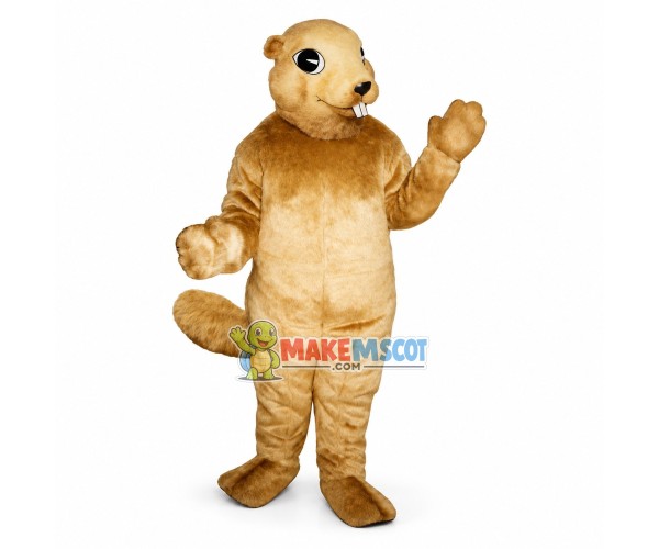 Khaki Squirrel With Teeth Mascot Costume Khaki Squirrel With Teeth Mascot Costume