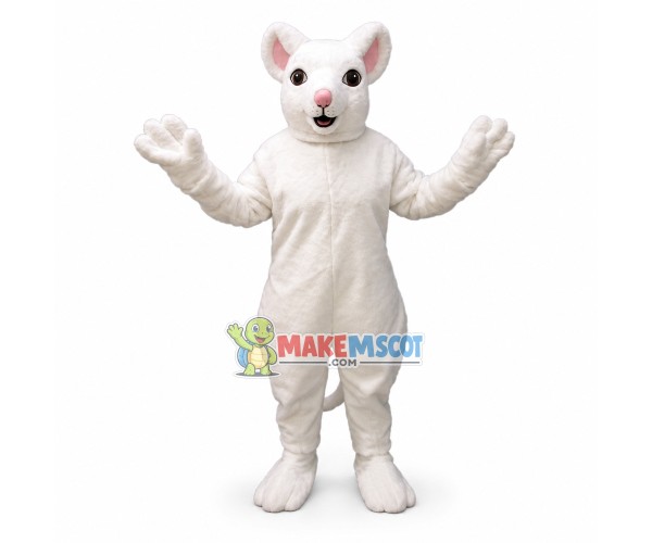 Pet Rat White Rat Mascot Costume Pet Rat White Rat Mascot Costume