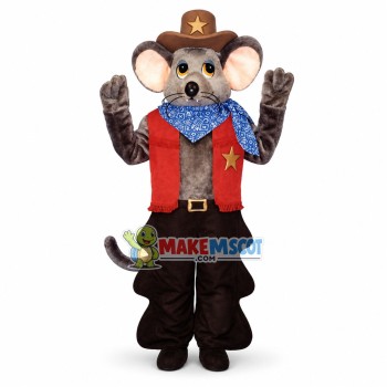 American Cowboy Rat Mascot Costume American Cowboy Rat Mascot Costume