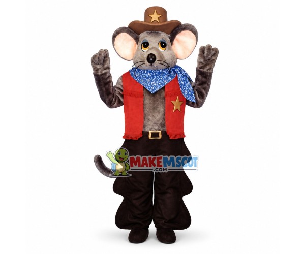 American Cowboy Rat Mascot Costume American Cowboy Rat Mascot Costume