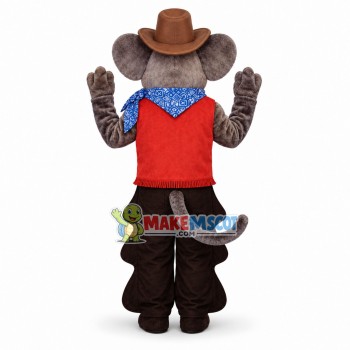 American Cowboy Rat Mascot Costume American Cowboy Rat Mascot Costume