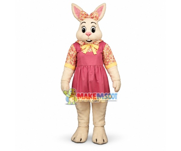 Pretty White Bunny Girl Mascot Costume Suit Fancy Dress Pretty White Bunny Girl Mascot Costume Suit Fancy Dress