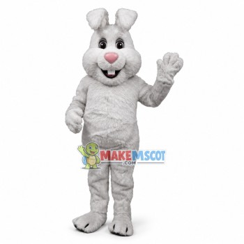Adult Plush Gray Bunny Mascot Costume 