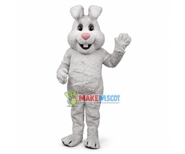 Adult Plush Gray Bunny Mascot Costume 