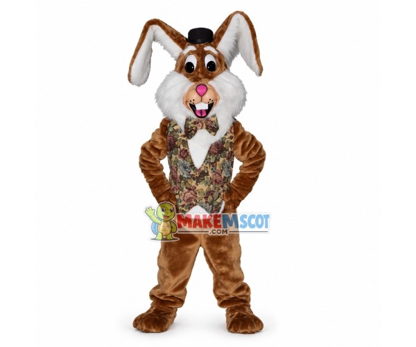 Optimistic Easter Bunny Mascot Costume Optimistic Easter Bunny Mascot Costume