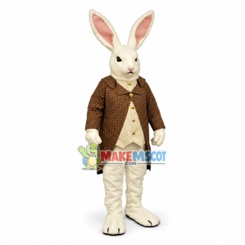 Primitive White Bunny Mascot Costume Primitive White Bunny Mascot Costume