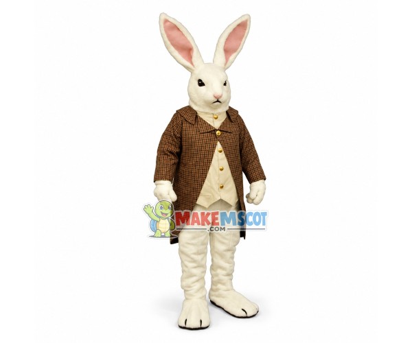Primitive White Bunny Mascot Costume Primitive White Bunny Mascot Costume