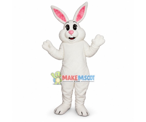 Lively White Bunny Mascot Costume Lively White Bunny Mascot Costume