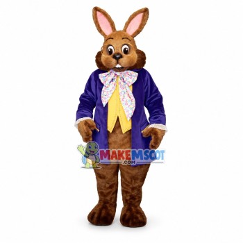Brown Easter Fancy Bunny Mascot Costume Brown Easter Fancy Bunny Mascot Costume
